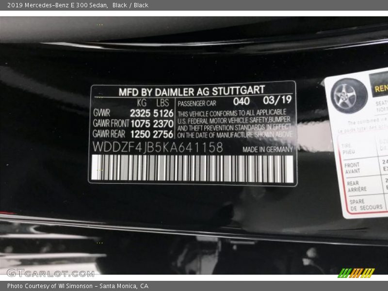 Black / Black 2019 Mercedes-Benz E 300 Sedan