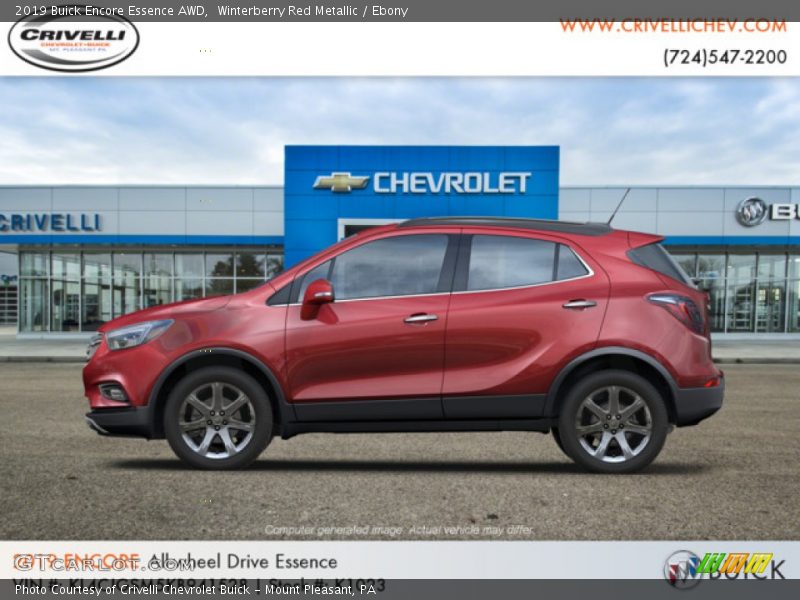 Winterberry Red Metallic / Ebony 2019 Buick Encore Essence AWD