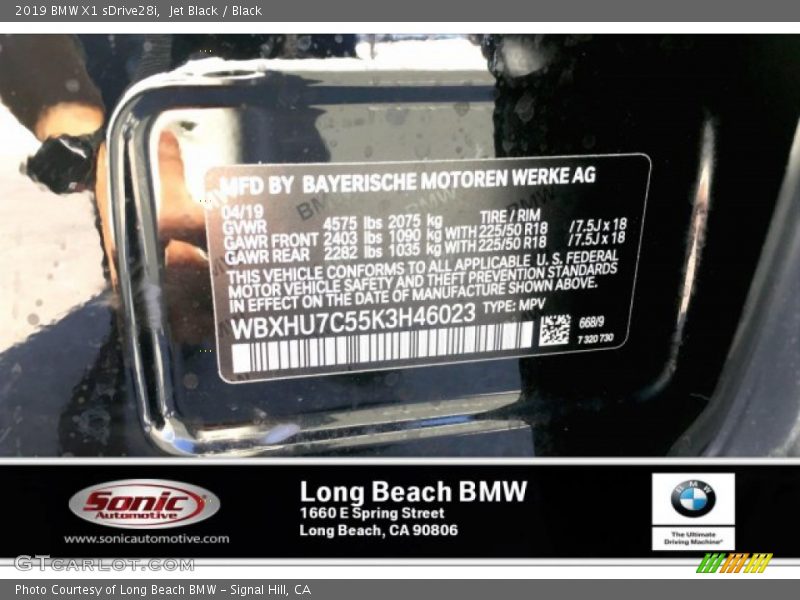 Jet Black / Black 2019 BMW X1 sDrive28i