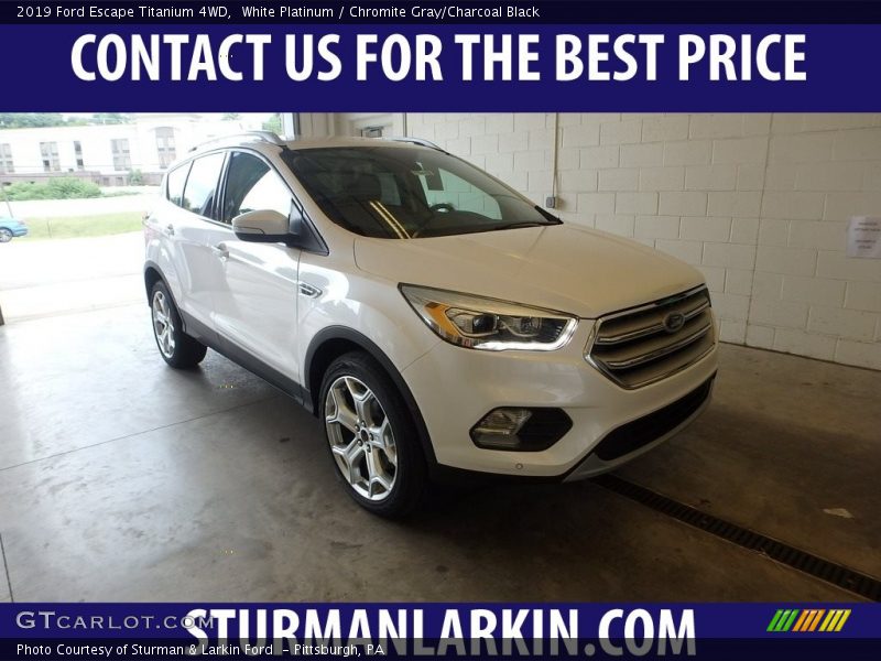 White Platinum / Chromite Gray/Charcoal Black 2019 Ford Escape Titanium 4WD