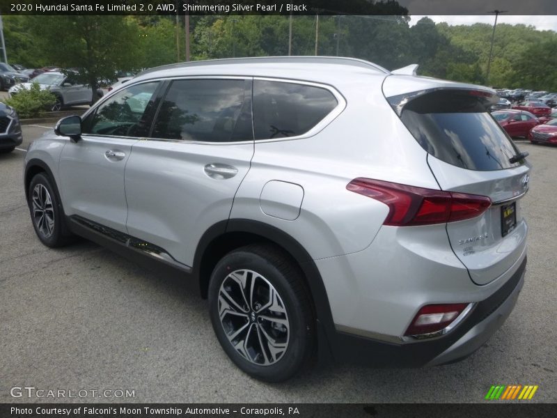 Shimmering Silver Pearl / Black 2020 Hyundai Santa Fe Limited 2.0 AWD