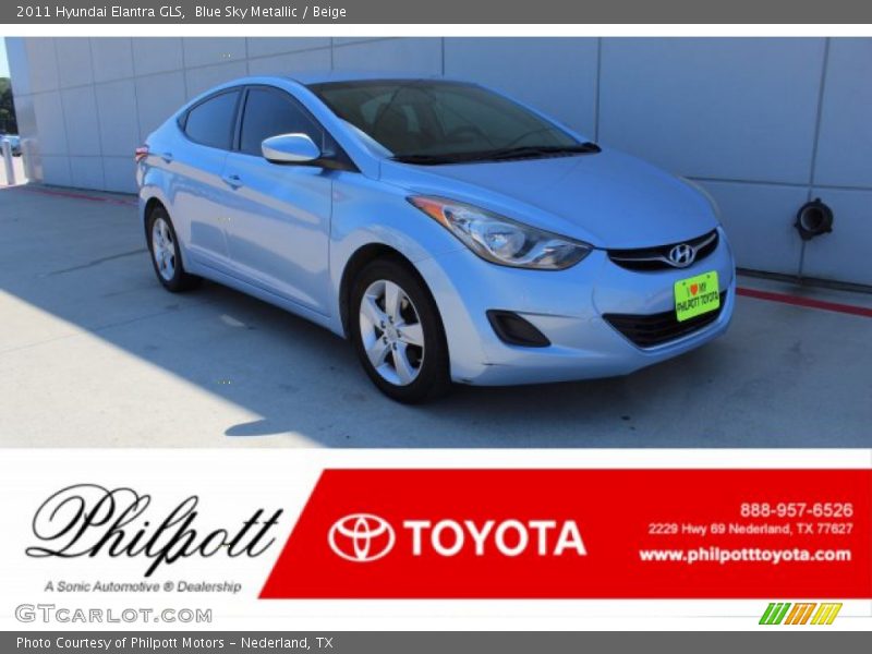 Blue Sky Metallic / Beige 2011 Hyundai Elantra GLS