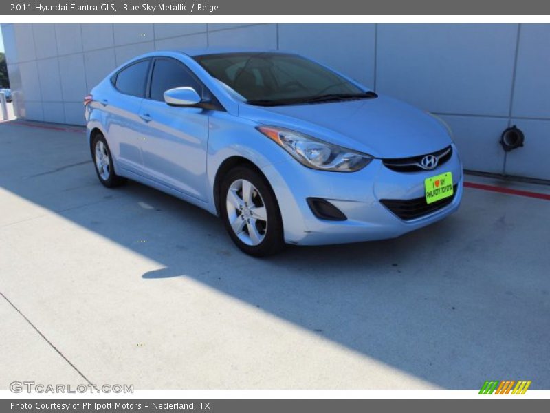 Blue Sky Metallic / Beige 2011 Hyundai Elantra GLS