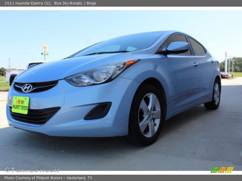 Blue Sky Metallic / Beige 2011 Hyundai Elantra GLS