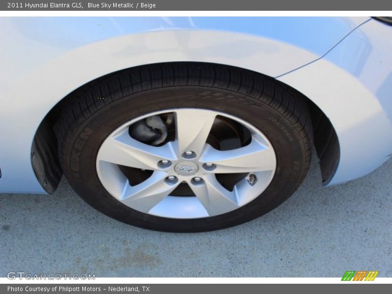 Blue Sky Metallic / Beige 2011 Hyundai Elantra GLS