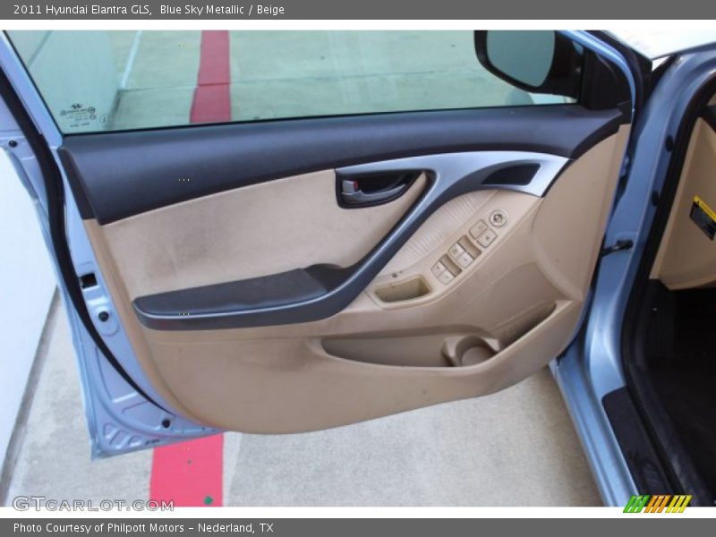 Blue Sky Metallic / Beige 2011 Hyundai Elantra GLS