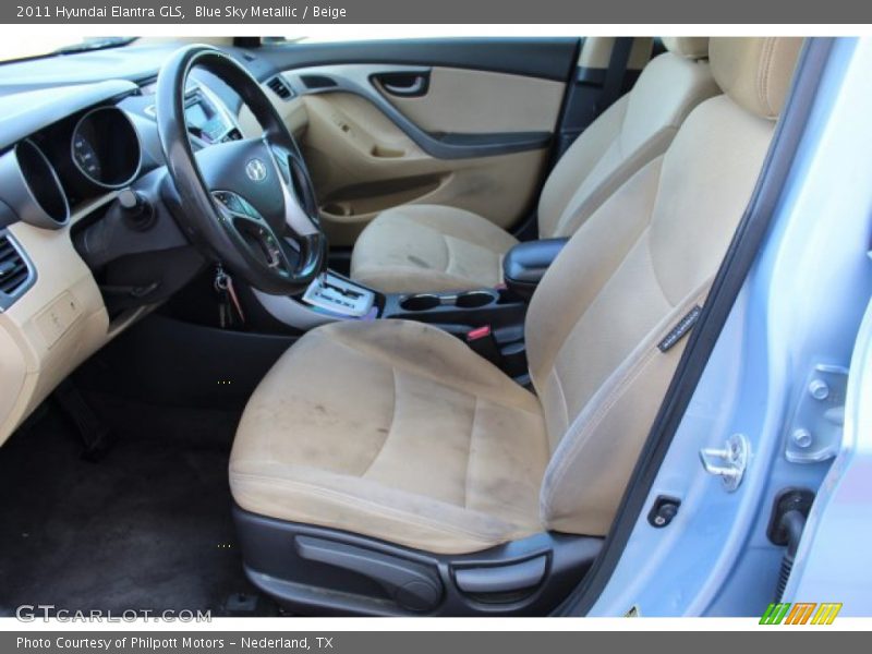 Blue Sky Metallic / Beige 2011 Hyundai Elantra GLS