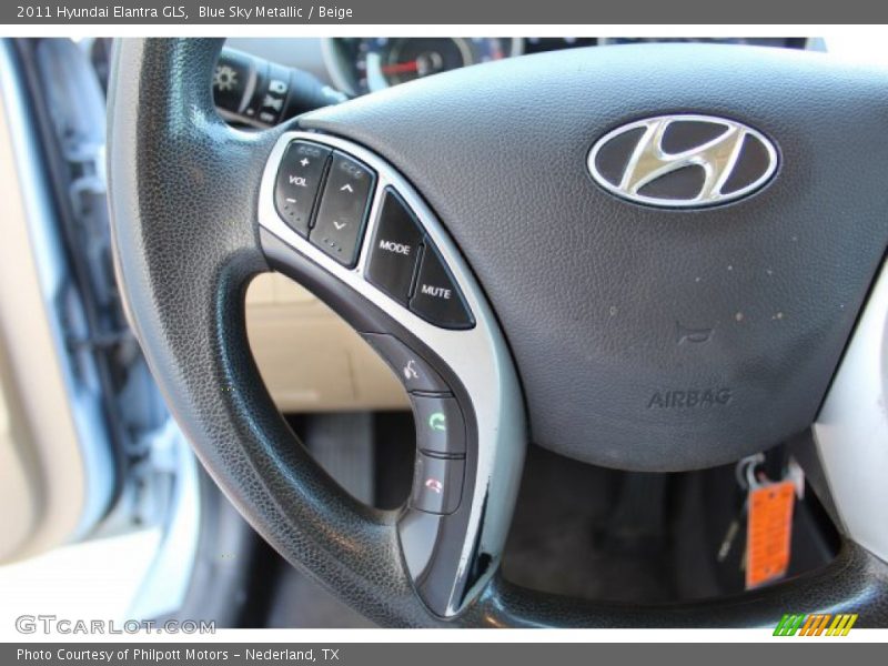 Blue Sky Metallic / Beige 2011 Hyundai Elantra GLS