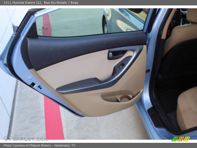 Blue Sky Metallic / Beige 2011 Hyundai Elantra GLS