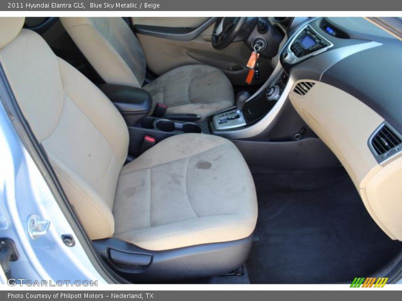 Blue Sky Metallic / Beige 2011 Hyundai Elantra GLS