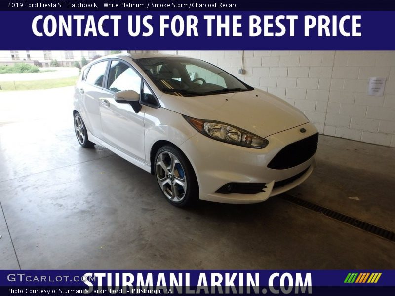 White Platinum / Smoke Storm/Charcoal Recaro 2019 Ford Fiesta ST Hatchback