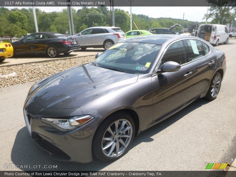 Vesuvio Gray Metallic / Red 2017 Alfa Romeo Giulia AWD