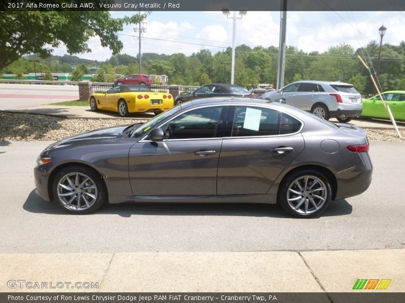 Vesuvio Gray Metallic / Red 2017 Alfa Romeo Giulia AWD