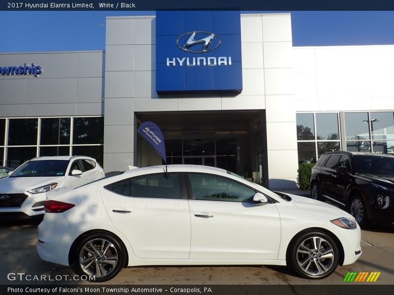 White / Black 2017 Hyundai Elantra Limited