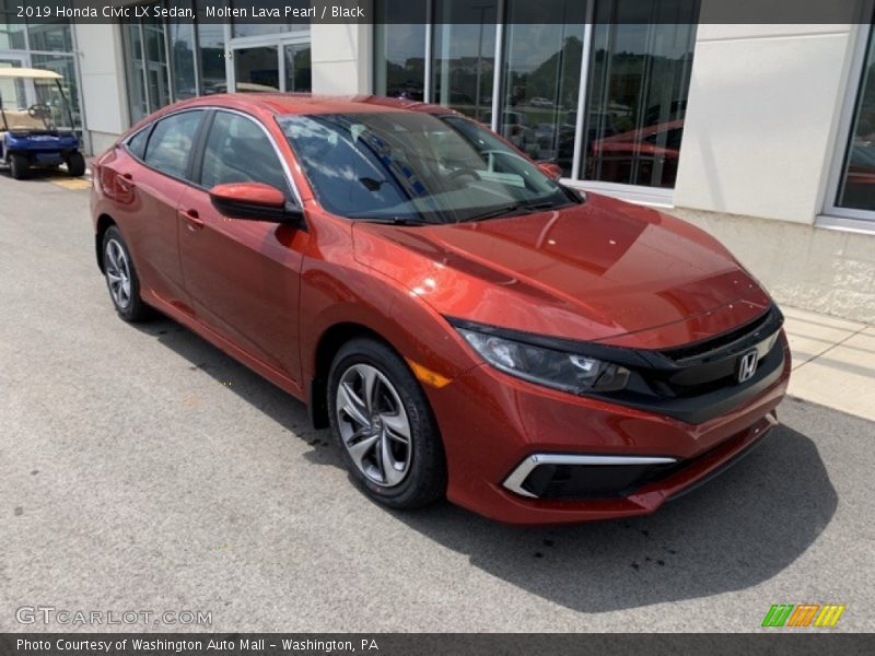 Molten Lava Pearl / Black 2019 Honda Civic LX Sedan