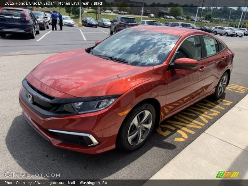 Molten Lava Pearl / Black 2019 Honda Civic LX Sedan
