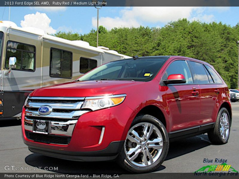 Ruby Red / Medium Light Stone 2013 Ford Edge SEL AWD