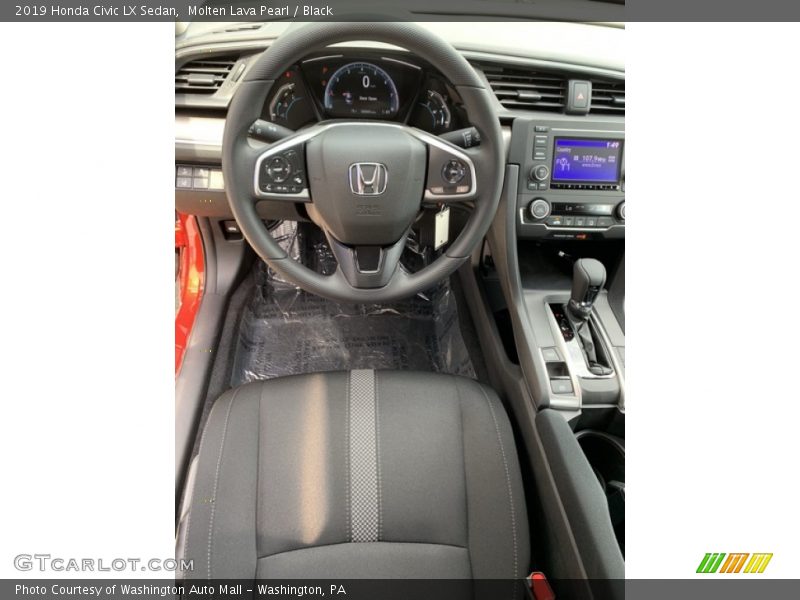 Molten Lava Pearl / Black 2019 Honda Civic LX Sedan