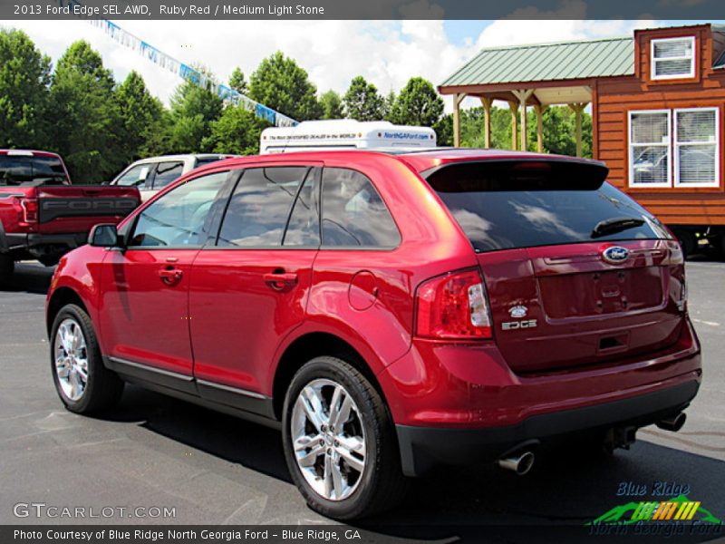 Ruby Red / Medium Light Stone 2013 Ford Edge SEL AWD