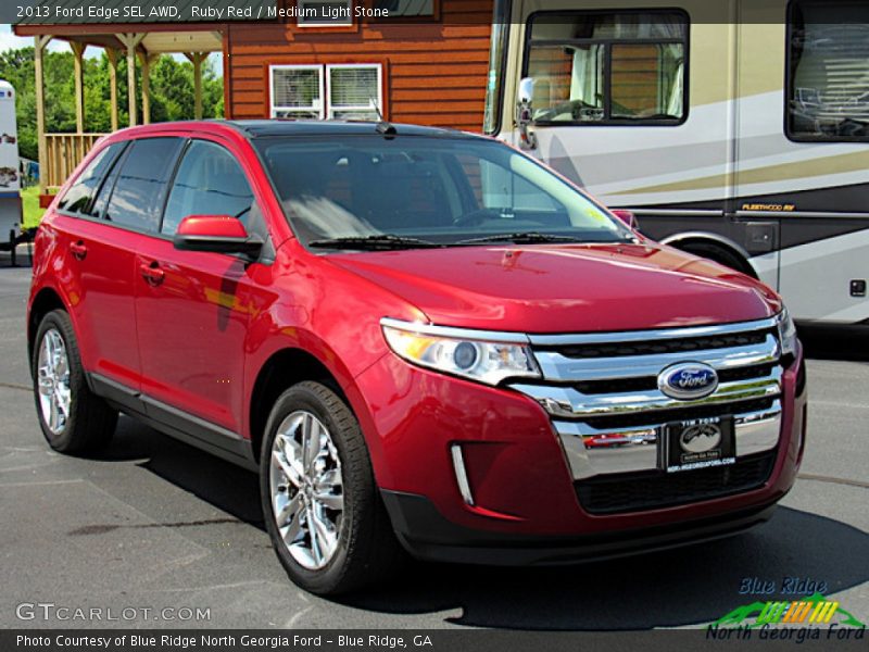 Ruby Red / Medium Light Stone 2013 Ford Edge SEL AWD