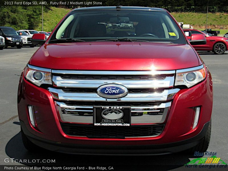 Ruby Red / Medium Light Stone 2013 Ford Edge SEL AWD