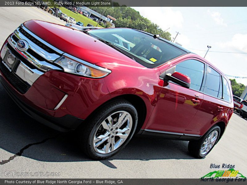 Ruby Red / Medium Light Stone 2013 Ford Edge SEL AWD