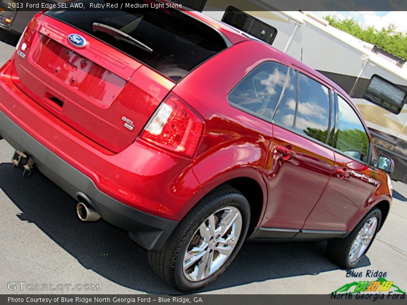 Ruby Red / Medium Light Stone 2013 Ford Edge SEL AWD