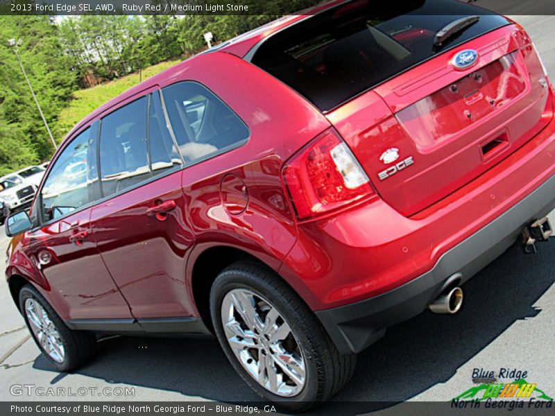 Ruby Red / Medium Light Stone 2013 Ford Edge SEL AWD