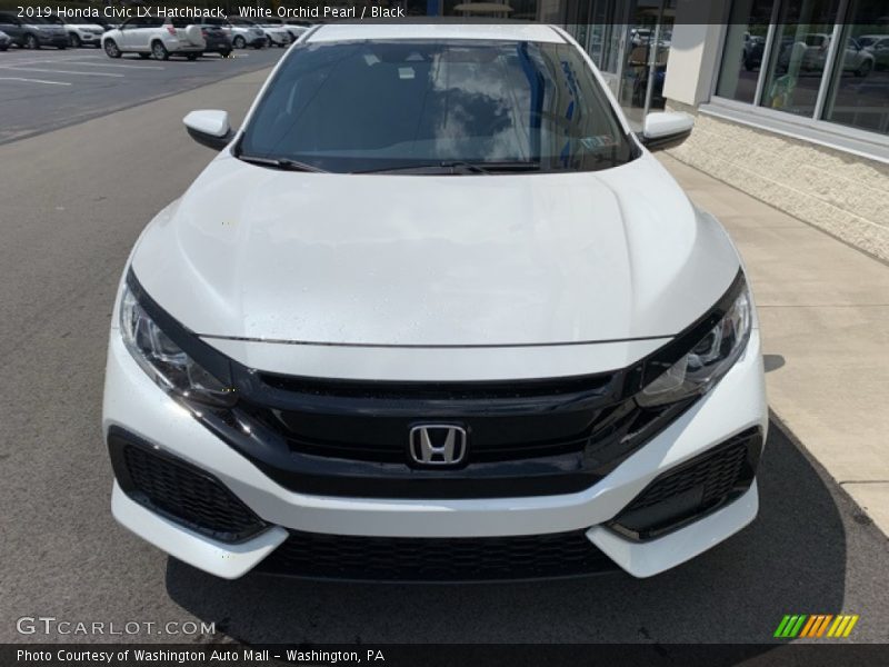 White Orchid Pearl / Black 2019 Honda Civic LX Hatchback
