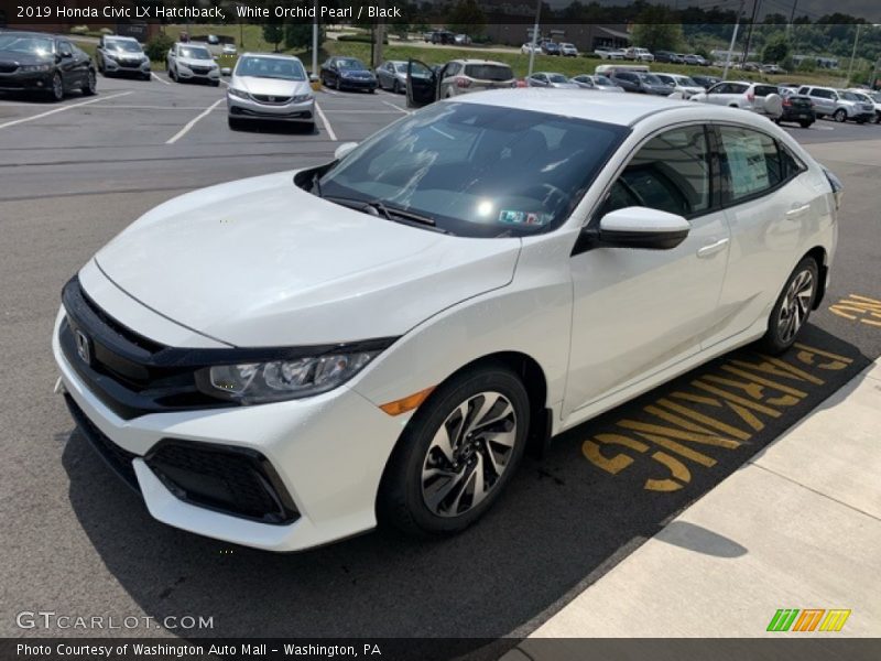 White Orchid Pearl / Black 2019 Honda Civic LX Hatchback