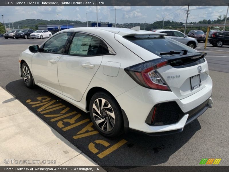 White Orchid Pearl / Black 2019 Honda Civic LX Hatchback