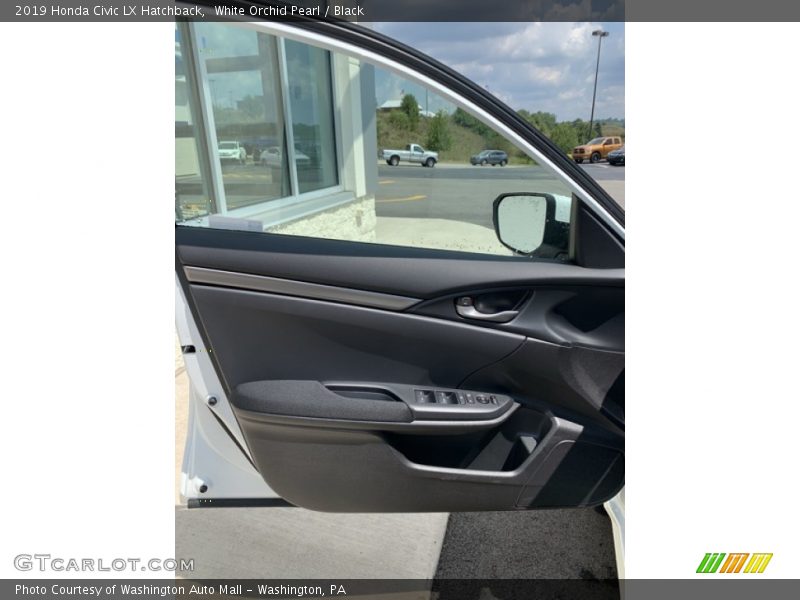 White Orchid Pearl / Black 2019 Honda Civic LX Hatchback