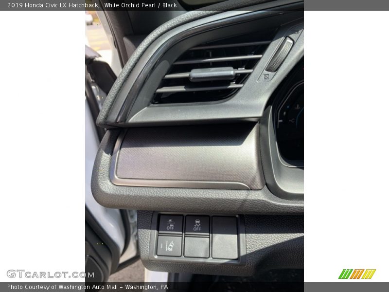 White Orchid Pearl / Black 2019 Honda Civic LX Hatchback