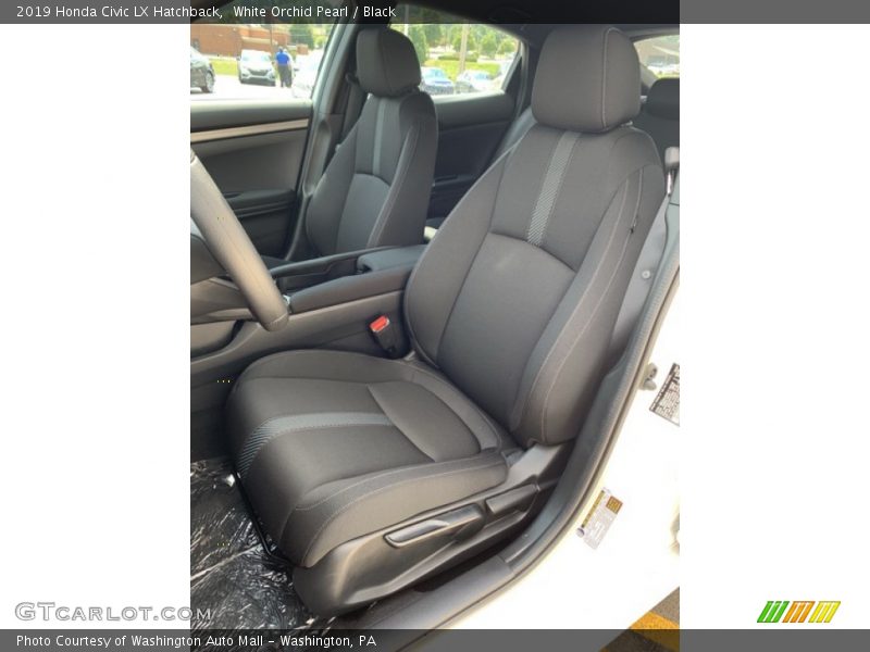 White Orchid Pearl / Black 2019 Honda Civic LX Hatchback