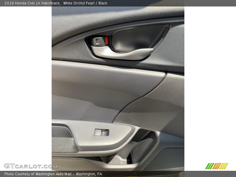 White Orchid Pearl / Black 2019 Honda Civic LX Hatchback