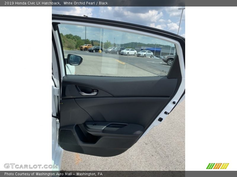 White Orchid Pearl / Black 2019 Honda Civic LX Hatchback