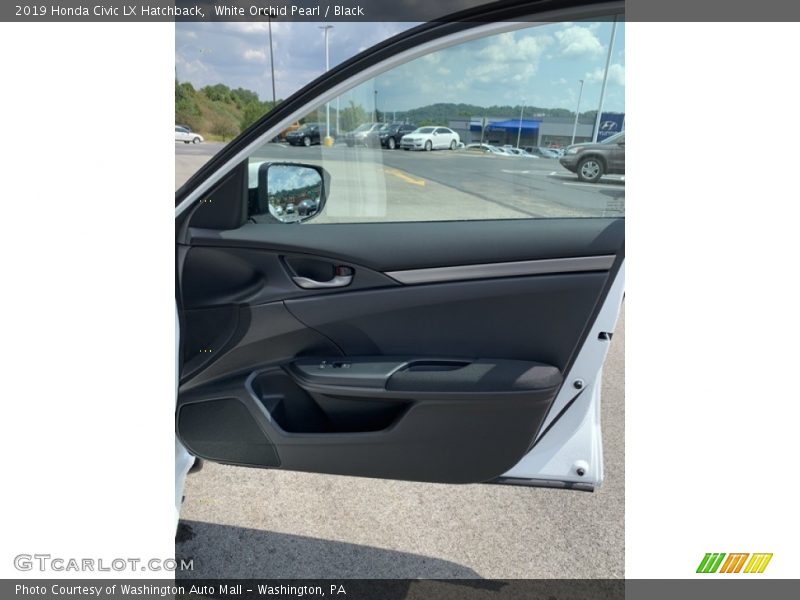 White Orchid Pearl / Black 2019 Honda Civic LX Hatchback