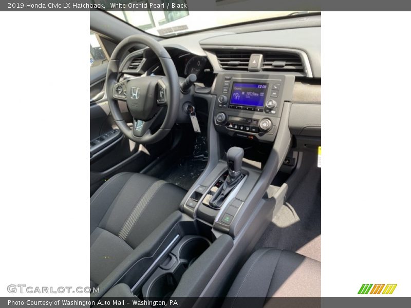 White Orchid Pearl / Black 2019 Honda Civic LX Hatchback
