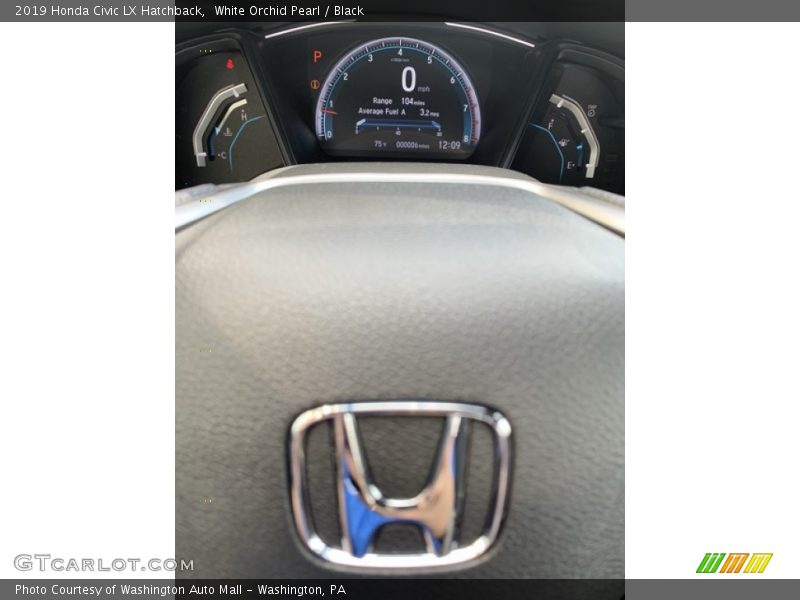 White Orchid Pearl / Black 2019 Honda Civic LX Hatchback