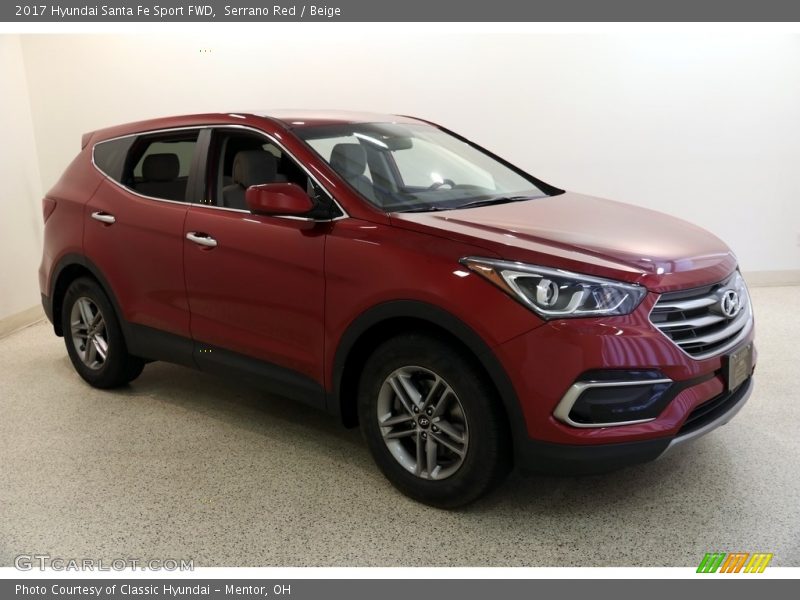 Serrano Red / Beige 2017 Hyundai Santa Fe Sport FWD