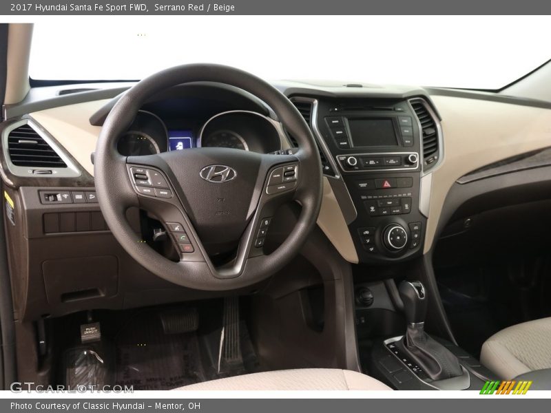 Serrano Red / Beige 2017 Hyundai Santa Fe Sport FWD
