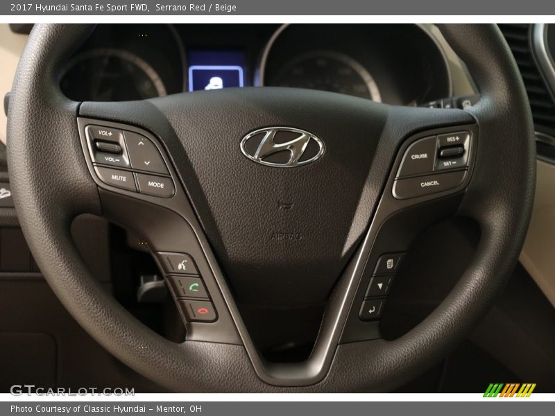 Serrano Red / Beige 2017 Hyundai Santa Fe Sport FWD