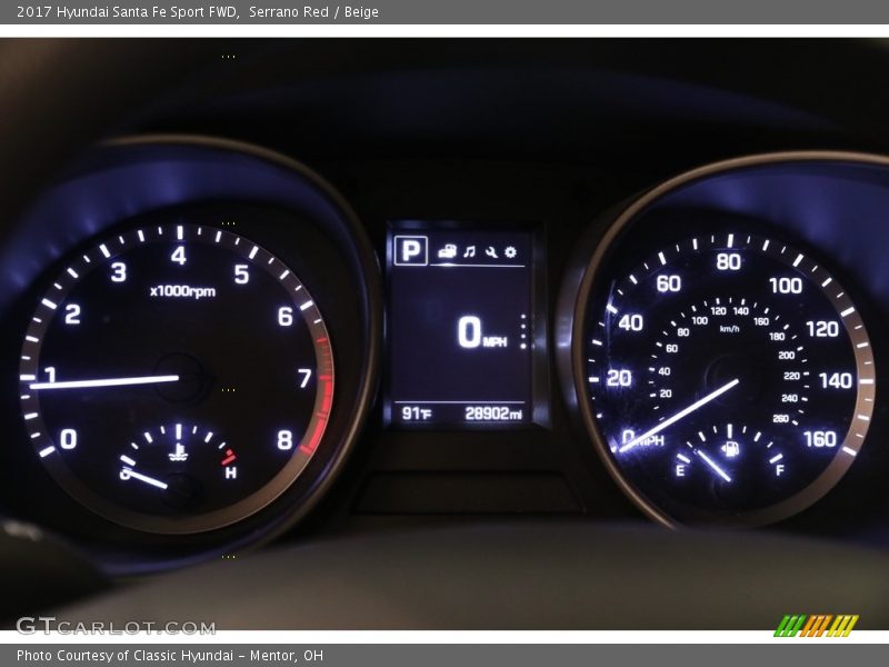 Serrano Red / Beige 2017 Hyundai Santa Fe Sport FWD