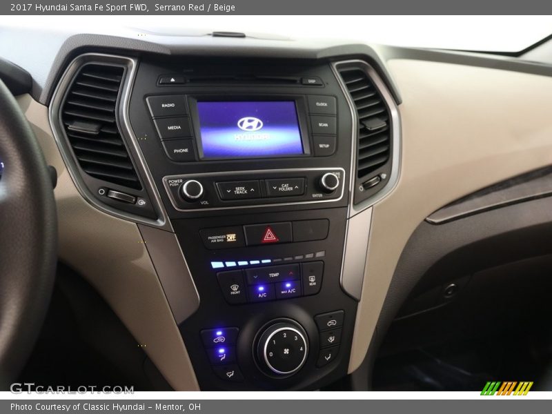 Serrano Red / Beige 2017 Hyundai Santa Fe Sport FWD