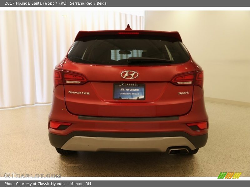 Serrano Red / Beige 2017 Hyundai Santa Fe Sport FWD