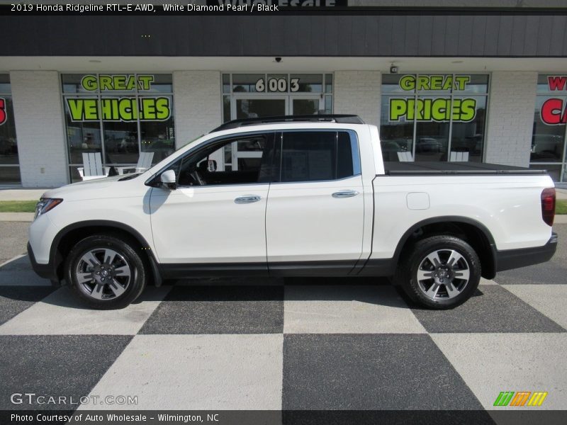 White Diamond Pearl / Black 2019 Honda Ridgeline RTL-E AWD