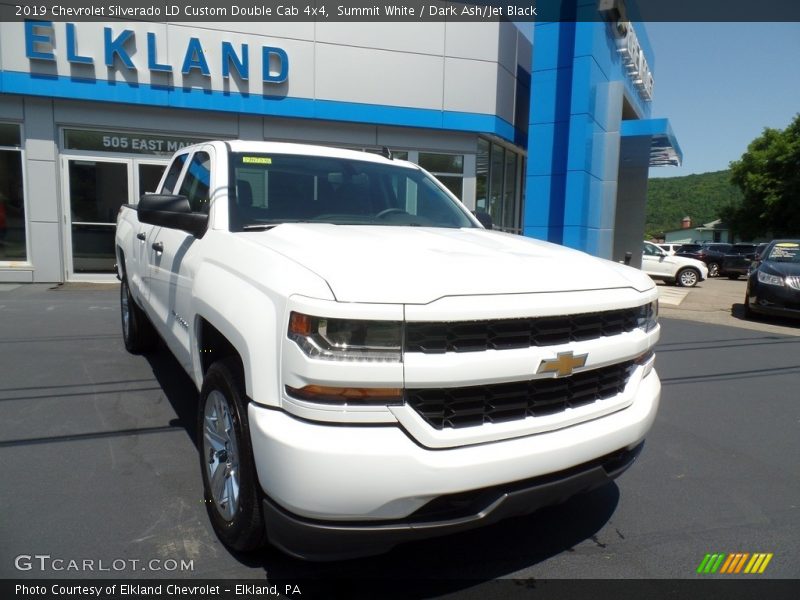 Summit White / Dark Ash/Jet Black 2019 Chevrolet Silverado LD Custom Double Cab 4x4