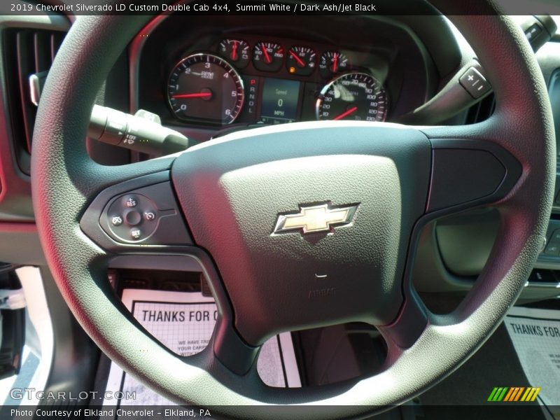 Summit White / Dark Ash/Jet Black 2019 Chevrolet Silverado LD Custom Double Cab 4x4
