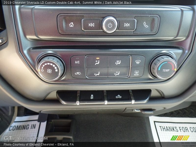 Summit White / Dark Ash/Jet Black 2019 Chevrolet Silverado LD Custom Double Cab 4x4