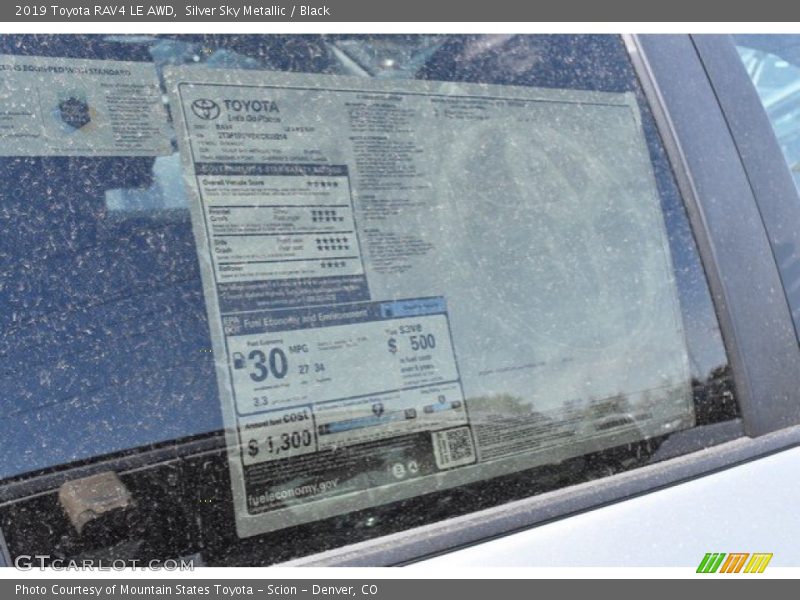 Silver Sky Metallic / Black 2019 Toyota RAV4 LE AWD